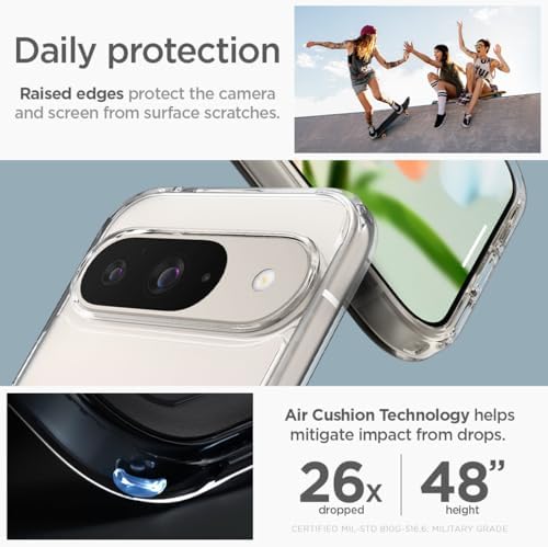 Spigen for Pixel 10/10 Pro Case  Ultra Hybrid  2025   Anti Yellowing   Military Grade Protection    Clear