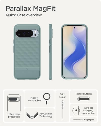 Spigen for Pixel 10 Pro XL Case  Parallax MagFit  2025   Designed for Pixelsnap  Compatible with MagSafe Accessories    Sage Green