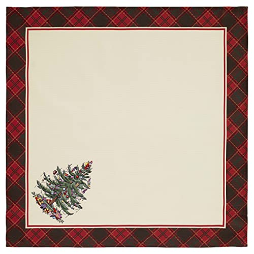 Spode   Napkin Set  Holiday Home Decor  Set of 4  Spode Christmas Tree Tartan Collection 