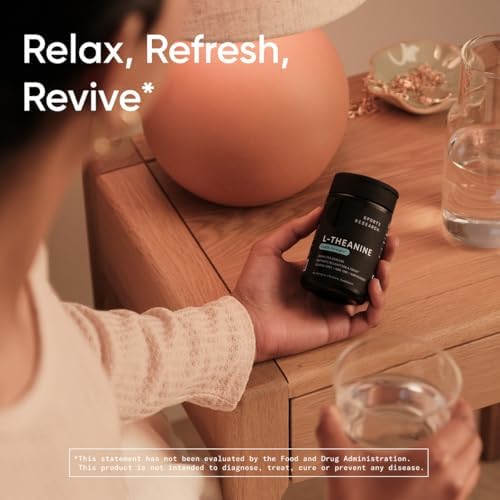 Sports Research Double Strength L Theanine Supplement   Suntheanine Softgels for Focus  Relaxation & Alertness   Non Drowsy Support Made with Coconut Oil  Non GMO & Gluten Free   200mg  60 Count