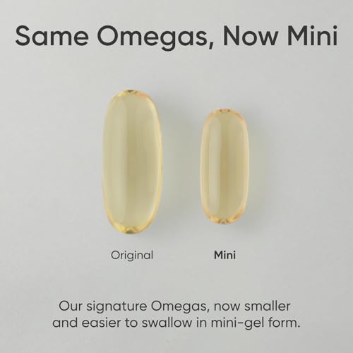 Sports Research Mini-cápsulas blandas de aceite de pescado, ácidos grasos omega-3 fáciles de tragar de abadejo de Alaska capturados en la naturaleza, apoyando la salud cerebral y cardíaca, 625 mg, 120