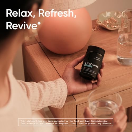 Sports Research L-teanina de 200 mg con aceite de coco orgánico | Suplemento de sunteanina para concentración, relajación y alerta | Doble fuerza, sin OMG y sin gluten