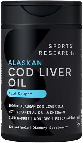 Sports Research Triple Strength Omega 3 Fish Oil   Burpless Fish Oil Supplement w/EPA & DHA Fatty Acids from Single Source Wild Alaska Pollock   1250 mg  180 ct