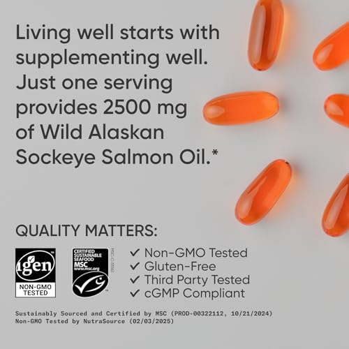 Sports Research Triple Strength Omega 3 Fish Oil   Burpless Fish Oil Supplement w/EPA & DHA Fatty Acids from Single Source Wild Alaska Pollock   1250 mg  180 ct