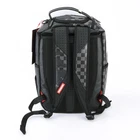 Sprayground Speed Shark Side Leather Bag Backpack Unisex Black Gray Plaid