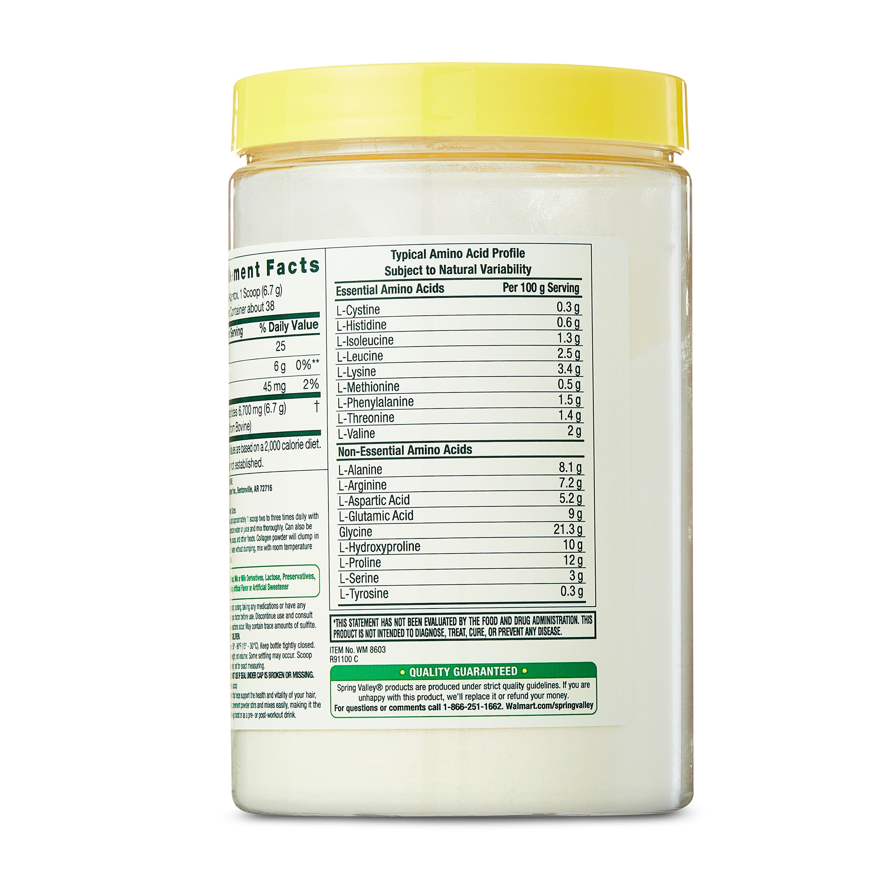 Spring Valley Collagen Peptides Type 1 & 3 Dietary Supplement Powder for Hair/Skin/Nails  9 oz