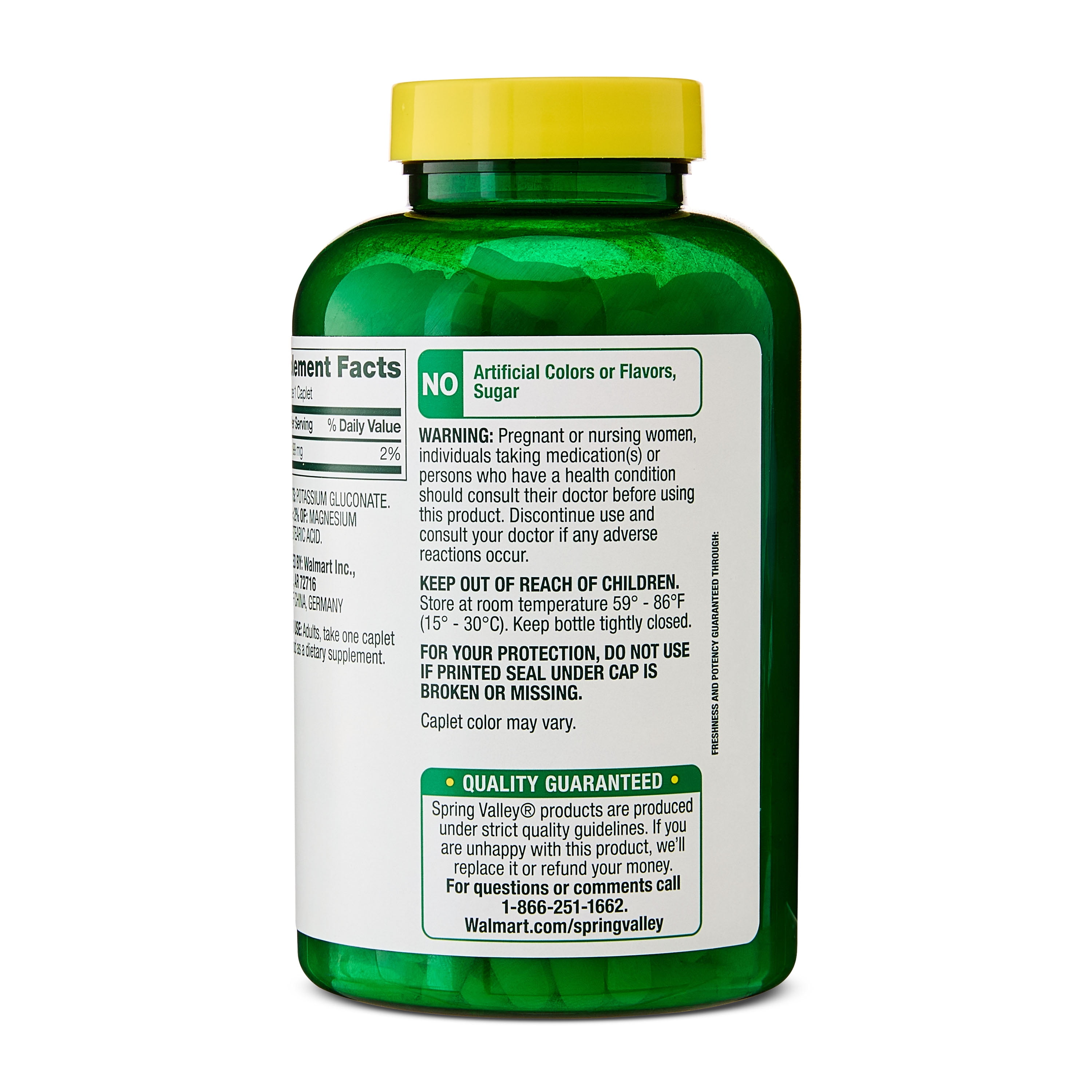 Spring Valley Cápsulas de Potasio Tama o Del Suplemento Dietético para la Salud Del Corazón  99 mg  500 Unidades