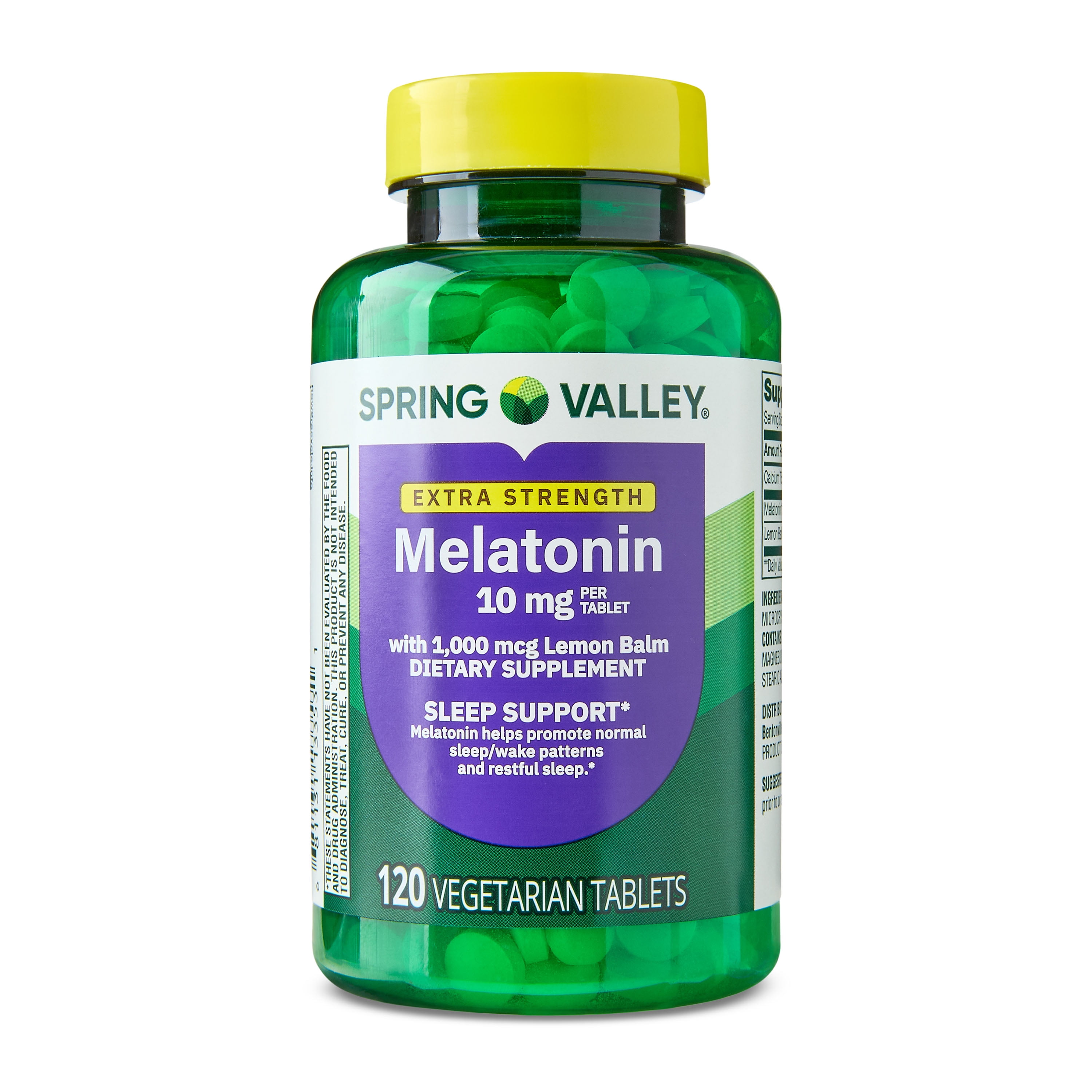 Spring Valley Extra Strength Melatonin Tablets Sleep Support Dietary Supplement  10 mg  120 Count