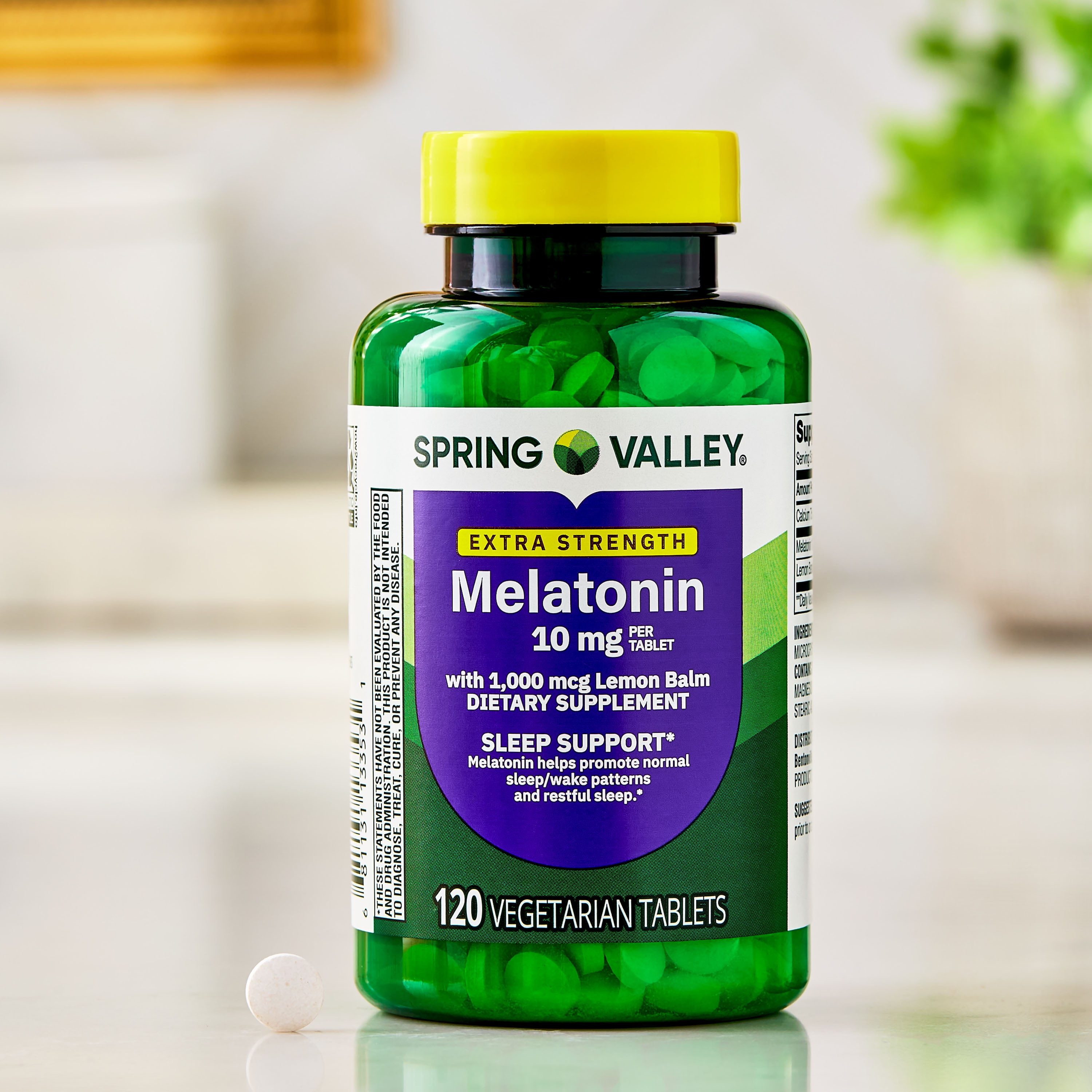 Spring Valley Extra Strength Melatonin Tablets Sleep Support Dietary Supplement  10 mg  120 Count