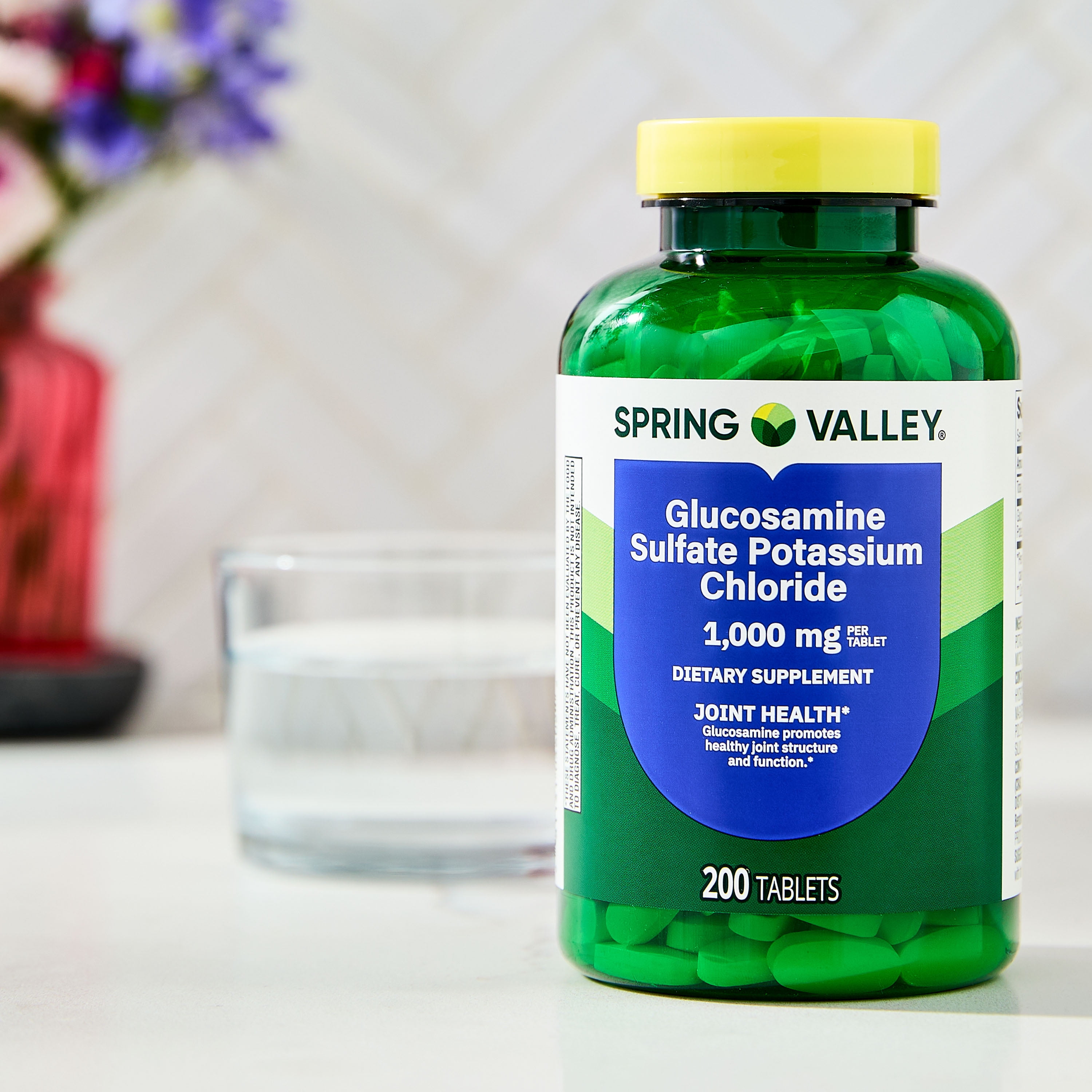 Spring Valley Glucosamine Sulfate Potassium Chloride Dietary Supplement Tablets for Joint Health  1 000 mg  200 Count