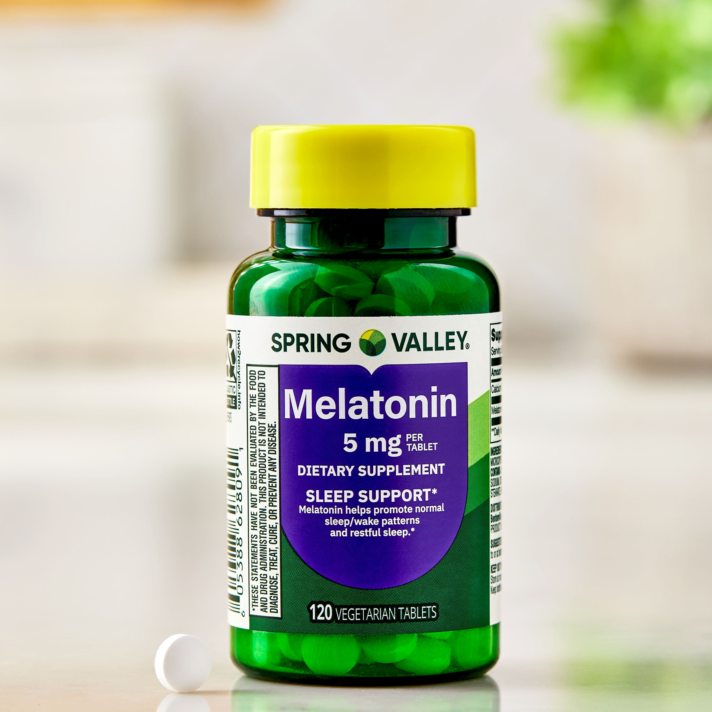 Spring Valley Melatonin Tablets Sleep Support Dietary Supplement  5 mg  120 Count