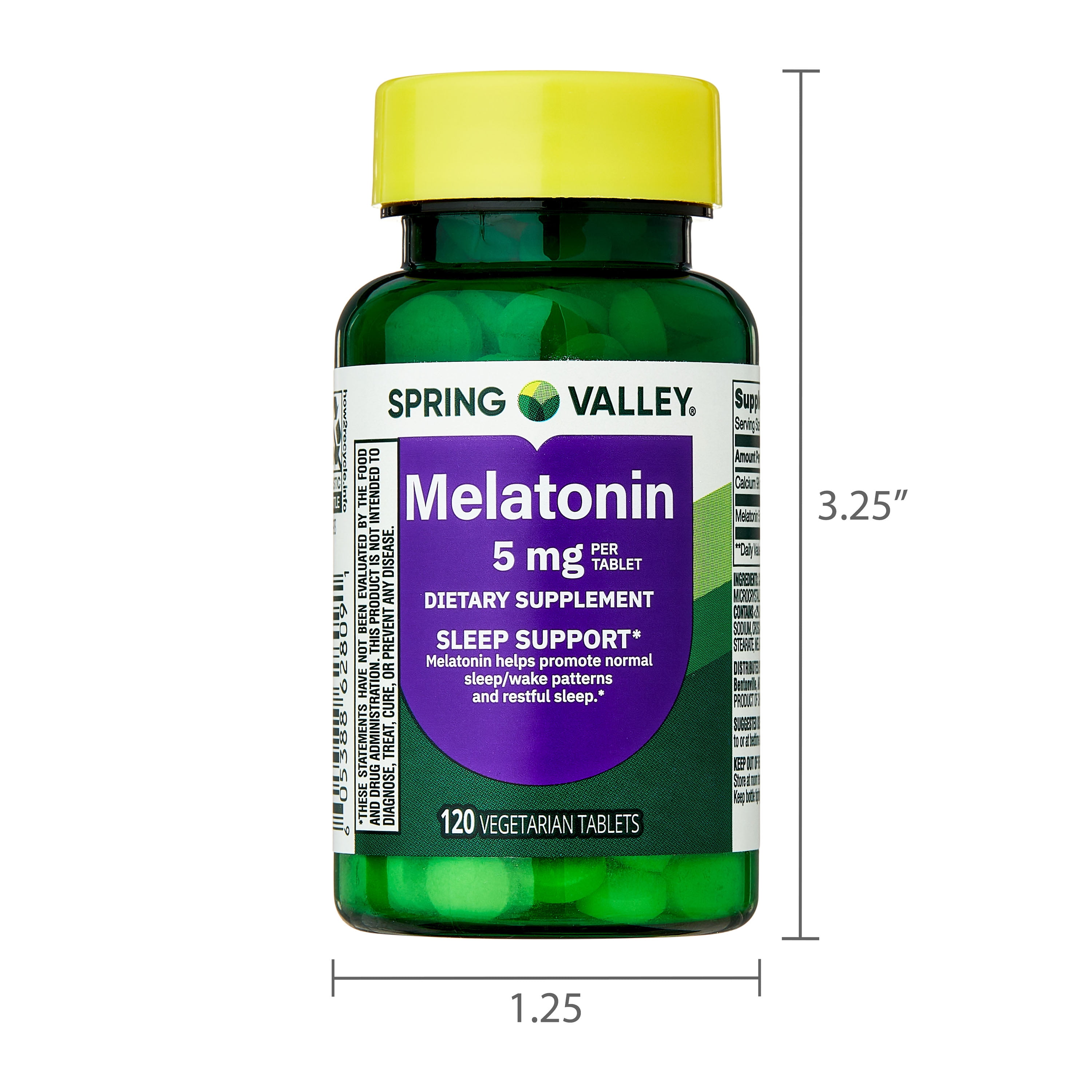 Spring Valley Melatonin Tablets Sleep Support Dietary Supplement  5 mg  120 Count