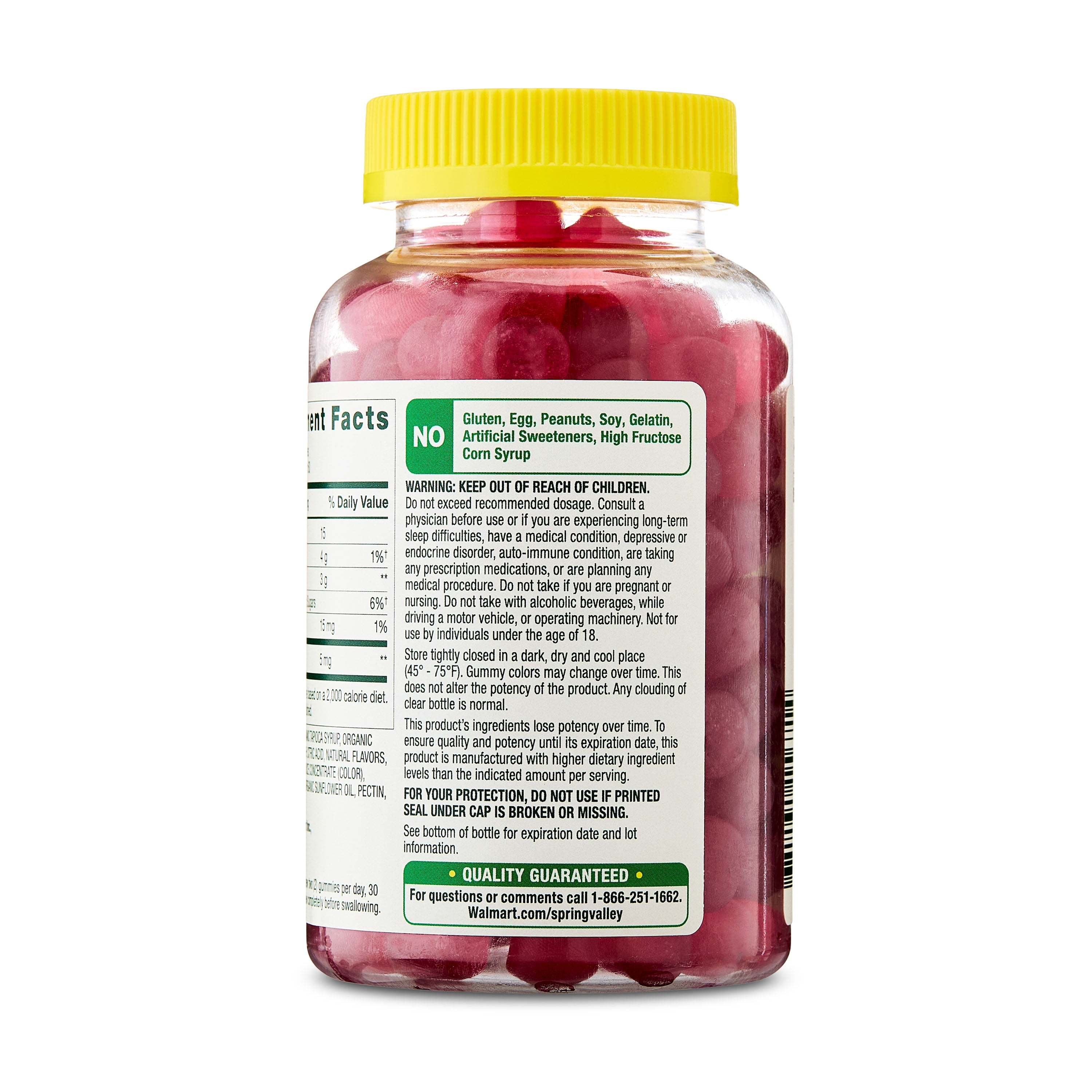 Spring Valley Non GMO Melatonin Sleep Support Dietary Supplement Gummies  Strawberry  5 mg  120 Count