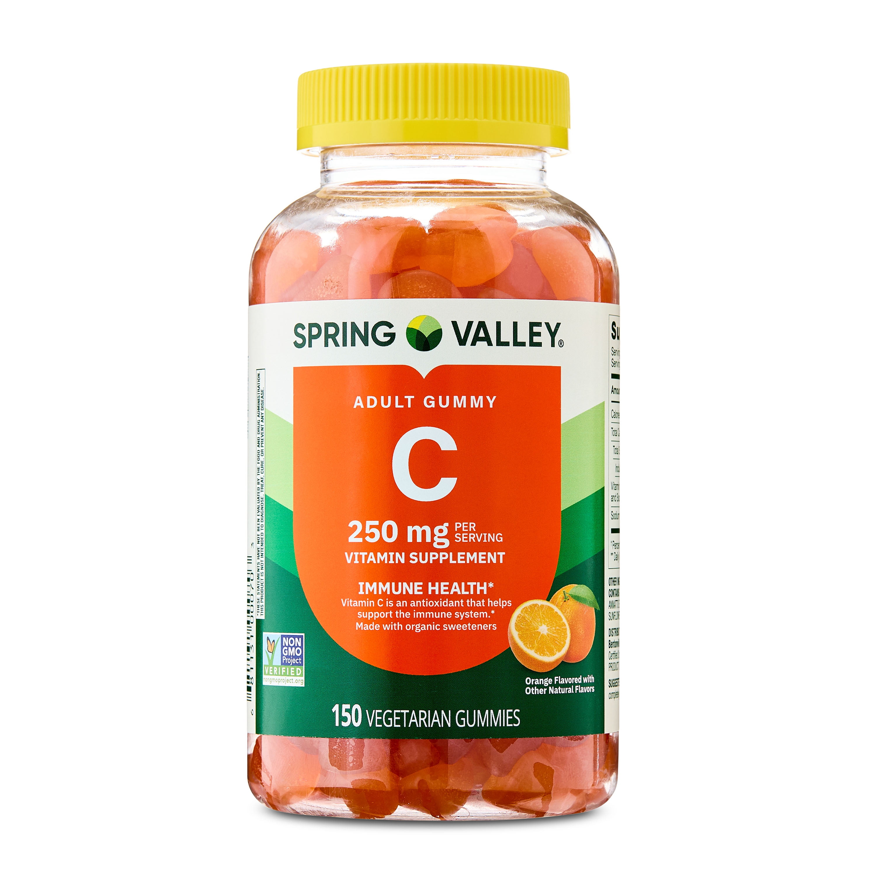 Spring Valley Vitamin C Supplement Vegetarian Gummies for Immune Health  Orange Flavor  250 mg  150 Count