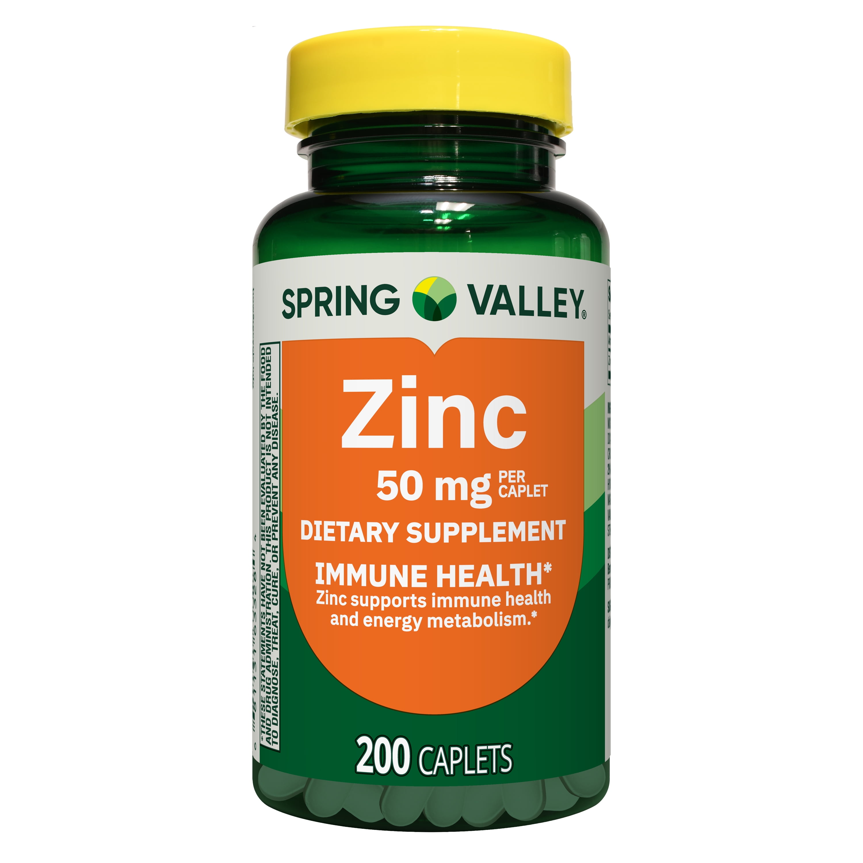 Spring Valley Zinc Dietary Supplement Caplets for Immune Health  50 mg  200 Count