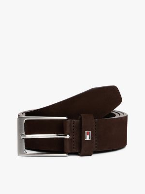 Square Buckle Nubuck Leather Belt
