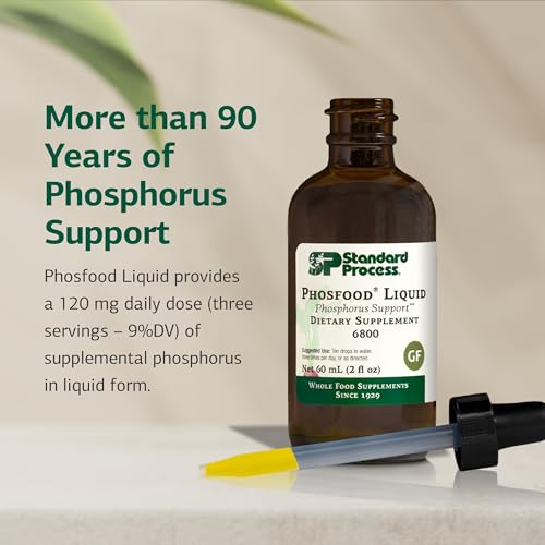 Standard Process Phosfood Liquid Phosphorus Supplement for Nutritional Balance Gluten Free Vegan & Non Soy 60 mL 2 fl oz