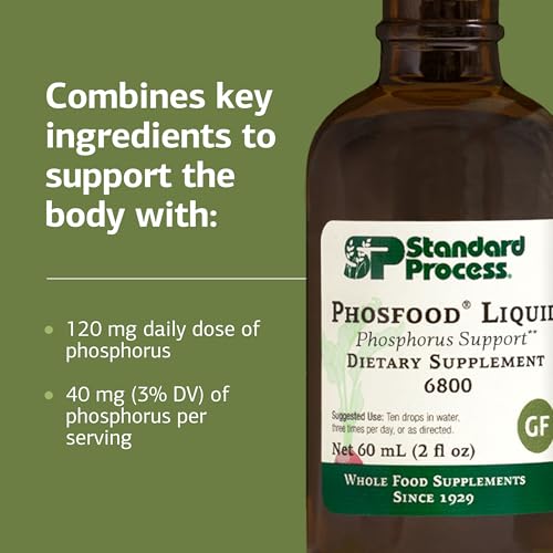 Standard Process Phosfood Liquid Phosphorus Supplement for Nutritional Balance Gluten Free Vegan & Non Soy 60 mL 2 fl oz