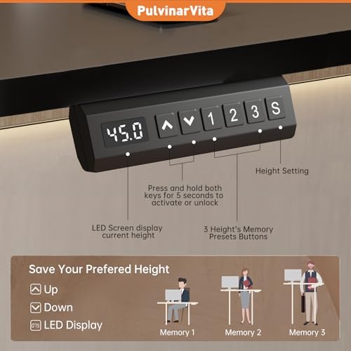 Standing Desk Frame  Stand up Desk Frame Workstation  Electric Adjustable Legs  3 Memory Height Settings  with Cable Management Tray and Storage Bag  2pcs Headphone Hook