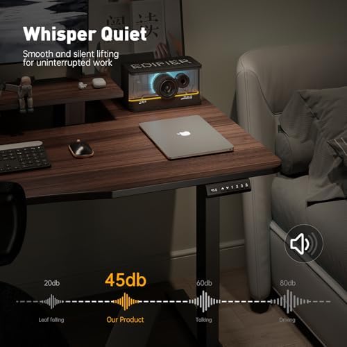 Standing Desk Frame  Stand up Desk Frame Workstation  Electric Adjustable Legs  3 Memory Height Settings  with Cable Management Tray and Storage Bag  2pcs Headphone Hook