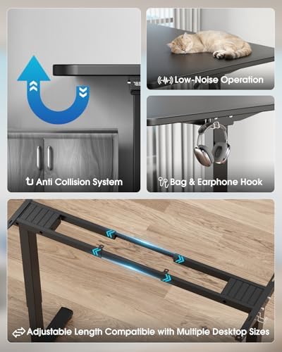 Standing Desk Frame with Powerful Dual Motor  265 lbs Weight Capacity  Electric Adjustable Desk Legs for Max 75 x 35 4  Desktop  3 Memory Height Settings  Black Frame Only