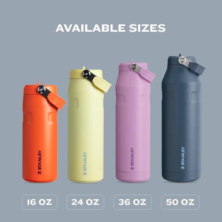 Stanley IceFlow Flip Straw 2 0 Water Bottle 50 oz   Built In Straw with Larger Opening   Lightweight and Leak Resistant   Insulated Stainless Steel   BPA Free   Lilac