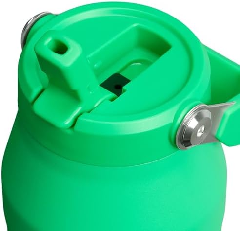 STANLEY - Botella de agua IceFlow Flip Straw 2.0 con pajilla abatible, abertura más grande, acero inoxidable aislado, sin bisfenol A, 36 onzas, liviana y antiderrames, color verde Meadow
