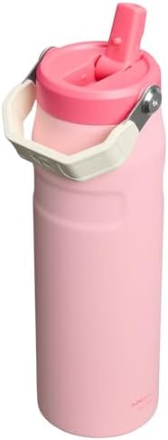 STANLEY - Botella de agua IceFlow Flip Straw 2.0 con pajilla abatible, abertura más grande, acero inoxidable aislado, sin bisfenol A, 36 onzas, liviana y antiderrames, color verde Meadow