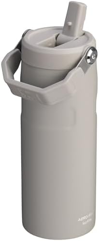 STANLEY - Botella de agua IceFlow Flip Straw 2.0 con pajilla abatible, abertura más grande, acero inoxidable aislado, sin bisfenol A, 36 onzas, liviana y antiderrames, color verde Meadow