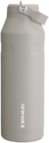 STANLEY - Botella de agua IceFlow Flip Straw 2.0 con pajilla abatible, abertura más grande, acero inoxidable aislado, sin bisfenol A, 36 onzas, liviana y antiderrames, color verde Meadow