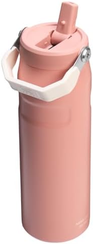 STANLEY - Botella de agua IceFlow Flip Straw 2.0 con pajilla abatible, abertura más grande, acero inoxidable aislado, sin bisfenol A, 36 onzas, liviana y antiderrames, color verde Meadow