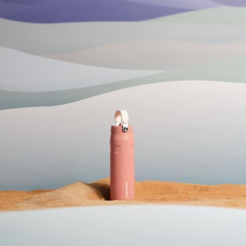 STANLEY - Botella de agua IceFlow Flip Straw 2.0 con pajilla abatible, abertura más grande, acero inoxidable aislado, sin bisfenol A, 36 onzas, liviana y antiderrames, color verde Meadow