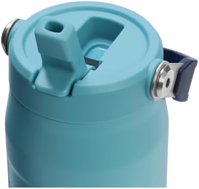 STANLEY - Botella de agua IceFlow Flip Straw 2.0 con pajilla abatible, abertura más grande, acero inoxidable aislado, sin bisfenol A, 36 onzas, liviana y antiderrames, color verde Meadow