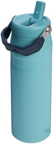 STANLEY - Botella de agua IceFlow Flip Straw 2.0 con pajilla abatible, abertura más grande, acero inoxidable aislado, sin bisfenol A, 36 onzas, liviana y antiderrames, color verde Meadow