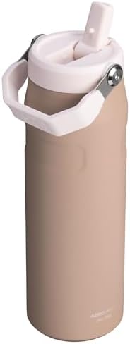 STANLEY - Botella de agua IceFlow Flip Straw 2.0 con pajilla abatible, abertura más grande, acero inoxidable aislado, sin bisfenol A, 36 onzas, liviana y antiderrames, color verde Meadow