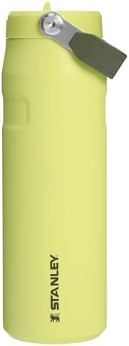 STANLEY - Botella de agua IceFlow Flip Straw 2.0 con pajilla abatible, abertura más grande, acero inoxidable aislado, sin bisfenol A, 36 onzas, liviana y antiderrames, color verde Meadow