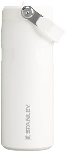 STANLEY - Botella de agua IceFlow Flip Straw 2.0 con pajilla abatible, abertura más grande, acero inoxidable aislado, sin bisfenol A, 36 onzas, liviana y antiderrames, color verde Meadow
