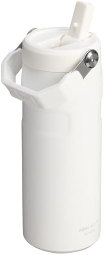 STANLEY - Botella de agua IceFlow Flip Straw 2.0 con pajilla abatible, abertura más grande, acero inoxidable aislado, sin bisfenol A, 36 onzas, liviana y antiderrames, color verde Meadow