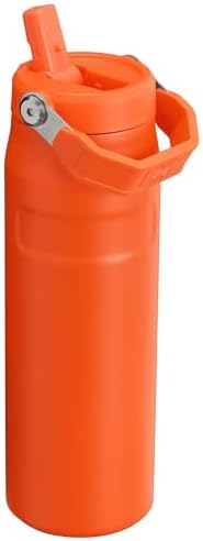 STANLEY - Botella de agua IceFlow Flip Straw 2.0 con pajilla abatible, abertura más grande, acero inoxidable aislado, sin bisfenol A, 36 onzas, liviana y antiderrames, color verde Meadow