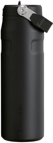 STANLEY - Botella de agua IceFlow Flip Straw 2.0 con pajilla abatible, abertura más grande, acero inoxidable aislado, sin bisfenol A, 36 onzas, liviana y antiderrames, color verde Meadow