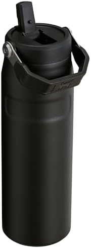 STANLEY - Botella de agua IceFlow Flip Straw 2.0 con pajilla abatible, abertura más grande, acero inoxidable aislado, sin bisfenol A, 36 onzas, liviana y antiderrames, color verde Meadow