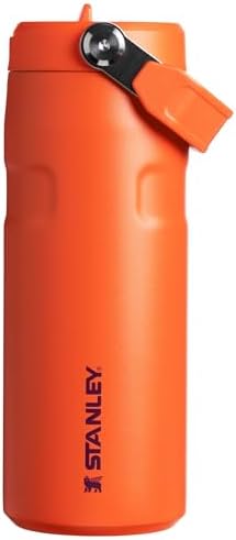 STANLEY - Botella de agua IceFlow Flip Straw 2.0 con pajilla abatible, abertura más grande, acero inoxidable aislado, sin bisfenol A, 36 onzas, liviana y antiderrames, color verde Meadow