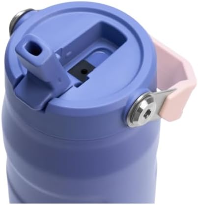 STANLEY - Botella de agua IceFlow Flip Straw 2.0 con pajilla abatible, abertura más grande, acero inoxidable aislado, sin bisfenol A, 36 onzas, liviana y antiderrames, color verde Meadow