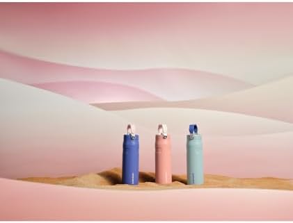 STANLEY - Botella de agua IceFlow Flip Straw 2.0 con pajilla abatible, abertura más grande, acero inoxidable aislado, sin bisfenol A, 36 onzas, liviana y antiderrames, color verde Meadow