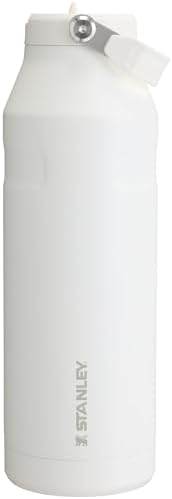 STANLEY - Botella de agua IceFlow Flip Straw 2.0 con pajilla abatible, abertura más grande, acero inoxidable aislado, sin bisfenol A, 36 onzas, liviana y antiderrames, color verde Meadow