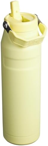 STANLEY - Botella de agua IceFlow Flip Straw 2.0 con pajilla abatible, abertura más grande, acero inoxidable aislado, sin bisfenol A, 36 onzas, liviana y antiderrames, color verde Meadow