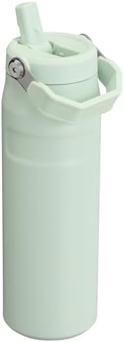 STANLEY - Botella de agua IceFlow Flip Straw 2.0 con pajilla abatible, abertura más grande, acero inoxidable aislado, sin bisfenol A, 36 onzas, liviana y antiderrames, color verde Meadow