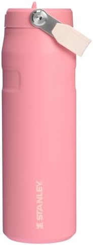 STANLEY - Botella de agua IceFlow Flip Straw 2.0 con pajilla abatible, abertura más grande, acero inoxidable aislado, sin bisfenol A, 36 onzas, liviana y antiderrames, color verde Meadow