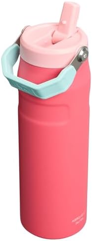 STANLEY - Botella de agua IceFlow Flip Straw 2.0 con pajilla abatible, abertura más grande, acero inoxidable aislado, sin bisfenol A, 36 onzas, liviana y antiderrames, color verde Meadow