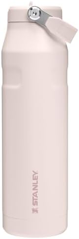 STANLEY - Botella de agua IceFlow Flip Straw 2.0 con pajilla abatible, abertura más grande, acero inoxidable aislado, sin bisfenol A, 36 onzas, liviana y antiderrames, color verde Meadow